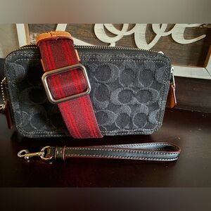 Coach Kira Convertible Denim Crossbody Wristlet HTF